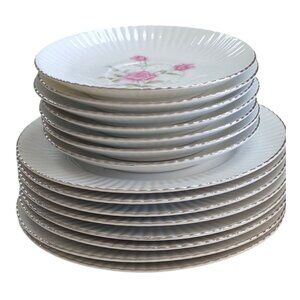 Norcrest Lyric Rose Salad Bread Butter Plates